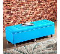 Moderna panca rettangolare - Pouf imbottito in ecopelle per ingresso, soggiorno e camera da letto, versatile per scarpe e giocattoli, 71 x 40,6 x 40,6 cm