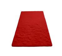 Moderna Passatoia in Ciniglia 140 x 230 cm Antiscivolo, Mantiene Caldo Tappeto da Cucina per Soggiorno, Camera da Letto, Cameretta Dei Bambini, Cameretta Dei Bambini, Rosso