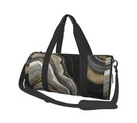 Moderna pietra preziosa di agata nera e dorata, Borsone da viaggio di grande capacità Borsa rotonda Borsa da viaggio sportiva Borsa da viaggio Borsa da fitness