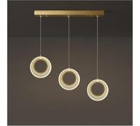 Moderna plafoniera a LED con Telecomando, dimmerabile, da 42 W, Montaggio a Filo, Lampada in Acrilico da 58 cm per Isola Cucina, Soggiorno, Sala da Pranzo, Camera da Letto, luci ad Anello (Nero, 4 an