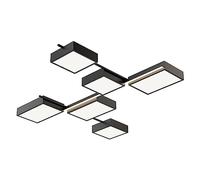 Moderna Plafoniera A LED Dimmerabile da Soffitto, Montaggio A Filo, Geometria Nera, Plafoniera Piatta Cubica per Sala da Pranzo, Applique da Parete per Soggiorno Bianco Contemporaneo Nordico, Lampada