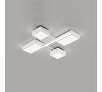 Moderna Plafoniera A LED Dimmerabile da Soffitto, Montaggio A Filo, Geometria Nera, Plafoniera Piatta Cubica per Sala da Pranzo, Applique da Parete per Soggiorno Bianco Contemporaneo Nordico, Lampada