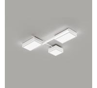 Moderna Plafoniera A LED Dimmerabile da Soffitto, Montaggio A Filo, Geometria Nera, Plafoniera Piatta Cubica per Sala da Pranzo, Applique da Parete per Soggiorno Bianco Contemporaneo Nordico, Lampada