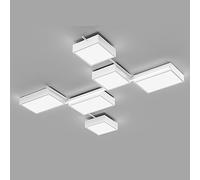 Moderna Plafoniera A LED Dimmerabile da Soffitto, Montaggio A Filo, Geometria Nera, Plafoniera Piatta Cubica per Sala da Pranzo, Applique da Parete per Soggiorno Bianco Contemporaneo Nordico, Lampada