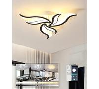 Moderna plafoniera a LED Lampada da soffitto dimmerabile per soggiorno con telecomando Lampadario 22W 6500K Plafoniere a forma di fiore per camera da letto sala da pranzo ufficio (Nero, 3 teste)
