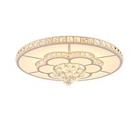 Moderna plafoniera a LED Rotonda dimmerabile con Design Floreale in Cristallo, Lampada da Soggiorno con Telecomando, plafoniera da 60 cm, lampadario Decorativo in Acrilico Bianco per Camera da Letto
