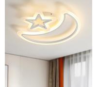 Moderna Plafoniera, LED Dimmerabile 3000-6500K Con Telecomando Plafoniera Soffitto, Design Della Stella Della Luna Incorporato Plafoniera per Camera Da Letto, Soggiorno, Camera dei bambini, Bianco