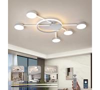 Moderna plafoniera LED Lampada da soffitto circolare moda Dimmerabile Plafoniera placcata soggiorno Telecomando Illuminazione a soffitto per camera da letto Sala studio Sala da pranzo (Cromo L100cm)
