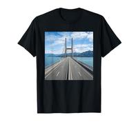 Moderna Ponte Strada Oceano Montagna Vista Panoramica Drive Maglietta