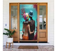 Moderna realistica coppia stampa n. 35 coperture decorative per porte, striscione decorativo per interni ed esterni, primavera, estate, autunno, inverno, Halloween, Natale, decorazioni per la casa