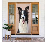 Moderna realistica stampa collie n. 53 coperture decorative per porte, striscione decorativo per interni ed esterni, primavera, estate, autunno, inverno, Halloween, Natale, decorazioni per la casa