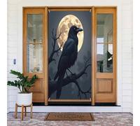 Moderna realistica stampa corvo n. 15 coperture decorative per porte, decorazioni per interni ed esterni, primavera, estate, autunno, inverno, Halloween, Natale, decorazioni per la casa