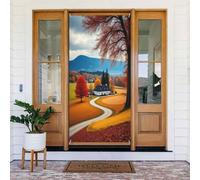 Moderna realistica stampa country n. 4 coperture decorative per porte, decorazioni per interni ed esterni, primavera, estate, autunno, inverno, Halloween, Natale, decorazioni per la casa