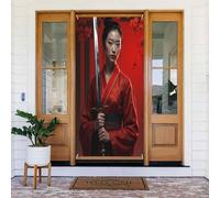 Moderna realistica stampa samurai n. 12 coperture decorative per porte, decorazioni per interni ed esterni, primavera, estate, autunno, inverno, Halloween, Natale, decorazioni per la casa