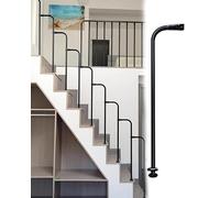 Moderna ringhiera nera per scale per uso interno Balaustra a forma di L per appartamenti e loft facile da installare con montaggio a pavimento visibile Elegante guardrail scala interna.