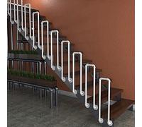 Moderna ringhiera per scale in ferro battuto bianco per interni ed esterni, eleganti balaustre per loft, corridoio, giardino, portico e terrazza, eleganti guardrail di sicurezza per la decorazione