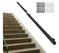 Moderna ringhiera rotonda in acciaio inox nero da 1 m a 3,5 m, per interni ed esterni, per sicurezza e stile, facile installazione (240 cm)