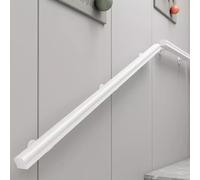 Moderna scala in legno bianco - 0,9 m a 6,1 m regolabile supporto a parete per loft corridoi e asili - sicuro maniglione per uso domestico