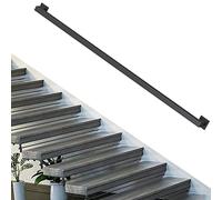 Moderna scala nera per veranda esterna e scalinata in ferro antiscivolo quadrato 240 cm (7,8 piedi) guida antiscivolo per supporto e sicurezza anziani