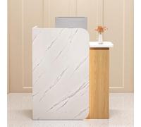 Moderna scrivania a forma di L con illuminazione a LED Lockable Drawer Sleek Office Furniture per Salon Lobby & Commercial Spaces - Upgrade Your Workspace Efficiency!