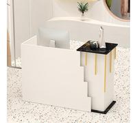 Moderna scrivania da Reception Bianca per Ufficio con cassetti chiudibili a Chiave, Tavolo da Cassa in Piedi, Elegante Reception per Area Vendita al Dettaglio e accoglienza (100x45x90 cm)