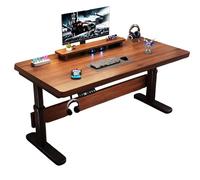 Moderna scrivania da ufficio for la casa,postazione di lavoro doppia funzione computer sit-stand,scrivania ergonomica da gaming,con portabicchieri e gancio for cuffie(Walnut,80 * 50cm)