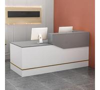 Moderna scrivania per reception con luce LED, cassetti chiudibili, armadietto e bancone per ingressi, saloni, vendita al dettaglio, uffici domestici e aree di accoglienza - Elegante soluzione per la