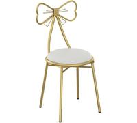 Moderna Sedia A Farfalla Elegante Per Trucco Con Fiocco, Perfetta Per Cucina, Sala Da Pranzo, Bar, Ristorante, Camera Letto, Decorazione Per La Casa(White)