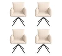 Moderna sedia da pranzo con funzione girevole a 360 gradi, schienale ergonomico, struttura in metallo, per soggiorno, camera da letto, ufficio, sala conferenze, camera degli ospiti (beige+velluto, 4)
