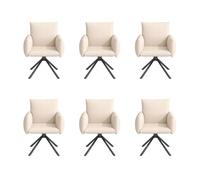 Moderna sedia da pranzo con funzione girevole a 360 gradi, schienale ergonomico, struttura in metallo, per soggiorno, camera da letto, ufficio, sala conferenze, camera degli ospiti (beige+velluto, 6)