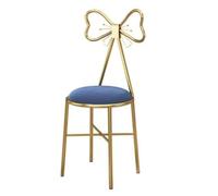 Moderna sedia da salotto in velluto con papillon 30 x 32 x 80 cm, elegante sedia da trucco per salone, spa, bar, pub, cucina, elegante colore rosa e blu, perfetta per decorare la casa