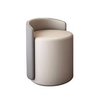 Moderna sedia girevole per trucco, comoda sedia da salone girevole a 360°, ideale per camera da letto o soggiorno, elegante seduta in pelle sintetica grigia perfetta per bellezza e toelettatura.