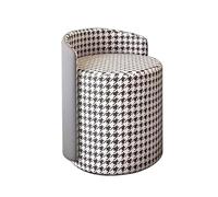Moderna sedia girevole per trucco, comoda sedia girevole a 360° per camera da letto o soggiorno, design elegante pied de poule, perfetta per bellezza e acconciatura