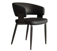 Moderna, semplice e leggera, sedia con struttura in acciaio al carbonio e cuscini, adatta for sedie da cucina, sale da pranzo, camere da letto, soggiorni, sale trucco, ufficio e altre funzioni.(Black)