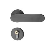 Moderna semplice serratura magnetica silenziosa for porta della camera da letto, interna, in legno, for del bagno, maniglia(HD model black nickel silent)