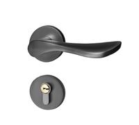 Moderna semplice serratura magnetica silenziosa for porta della camera da letto, interna, in legno, for del bagno, maniglia(HC model black nickel silent)