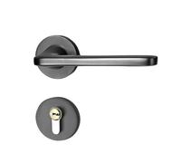 Moderna semplice serratura magnetica silenziosa for porta della camera da letto, interna, in legno, for del bagno, maniglia(HE model black nickel silent)