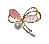Moderna spilla a farfalla con accenti di perle, design a goccia d'acqua in lega per abiti da donna cappotti dichiarazione spilla pin, One Size, come descritto