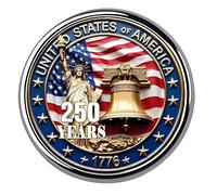 Moderna spilla commemorativa per il 250° anniversario dell'indipendenza, spilla per abbigliamento formale e casual, gioielli patriottici americani, One Size, come descritto