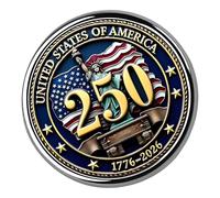Moderna spilla commemorativa per il 250° anniversario dell'indipendenza, spilla per abbigliamento formale e casual, gioielli patriottici americani, One Size, come descritto