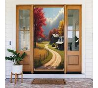 Moderna stampa albero di campagna n. 3 coperture decorative per porte, decorazioni per interni ed esterni, primavera, estate, autunno, inverno, Halloween, Natale, decorazioni per la casa