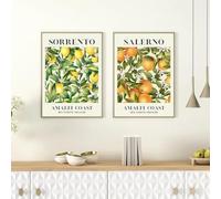 Moderna stampa artistica su tela con frutta italiana, arancia, limone di Sorrento, poster nordico, stampa per cucina, sala da pranzo, arredamento per la casa, 70x100 cm, 2 pezzi senza cornice