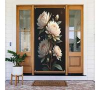 Moderna stampa botanica in lino n. 52 coperture decorative per porte, striscione decorativo per interni ed esterni, primavera, estate, autunno, inverno, Halloween, Natale, decorazioni per la casa