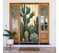 Moderna stampa cactus verde acqua n. 80 coperture decorative per porta, decorazione per interni ed esterni, primavera, estate, autunno, inverno, Halloween, Natale, decorazioni per la casa