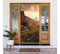 Moderna stampa con tramonto e campagna, n. 26, decorazione decorativa per interni ed esterni, primavera, estate, autunno, inverno, Halloween, Natale, decorazioni per la casa