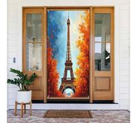 Moderna stampa Eiffel foglia d'acero n. 3 coperture decorative per porte, decorazioni per interni/esterni, primavera, estate, autunno, inverno, Halloween, Natale, decorazioni per la casa