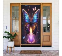 Moderna stampa farfalla n. 355 Coperture decorative per porta, decorazione per interni ed esterni, primavera, estate, autunno, inverno, Halloween, Natale, decorazioni per la casa