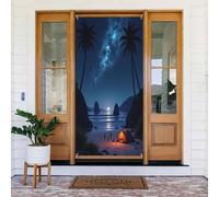 Moderna stampa notturna sulla spiaggia n. 43 coperture decorative per porta, decorazioni per interni ed esterni, primavera, estate, autunno, inverno, Halloween, Natale, decorazioni per la casa