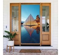 Moderna stampa piramidale n. 6 coperture decorative per porte, striscione per interni ed esterni, primavera, estate, autunno, inverno, Halloween, Natale, decorazioni per la casa