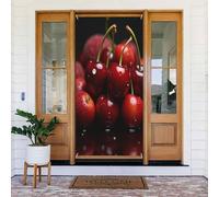 Moderna stampa rossa bacca n. 5 coperture decorative per porte, decorazioni per interni ed esterni, primavera, estate, autunno, inverno, Halloween, Natale, decorazioni per la casa